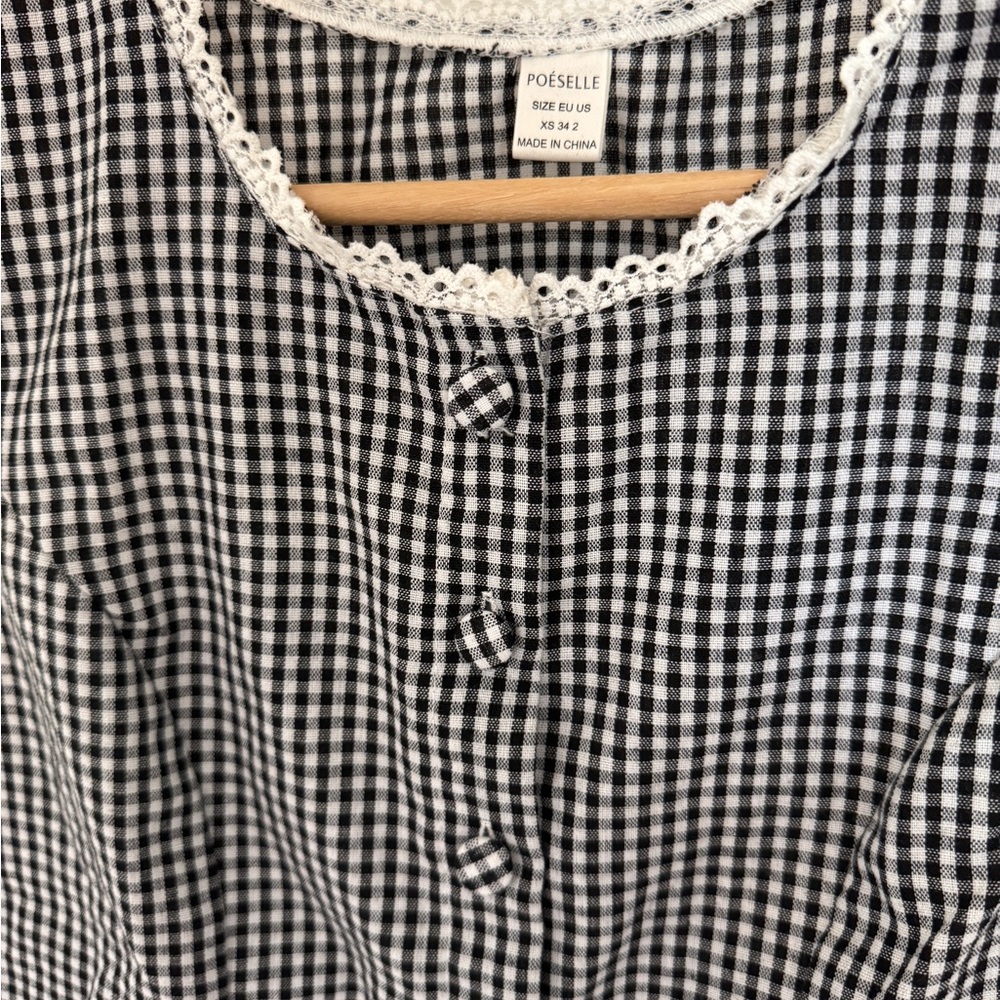 Black and White Gingham Blouse